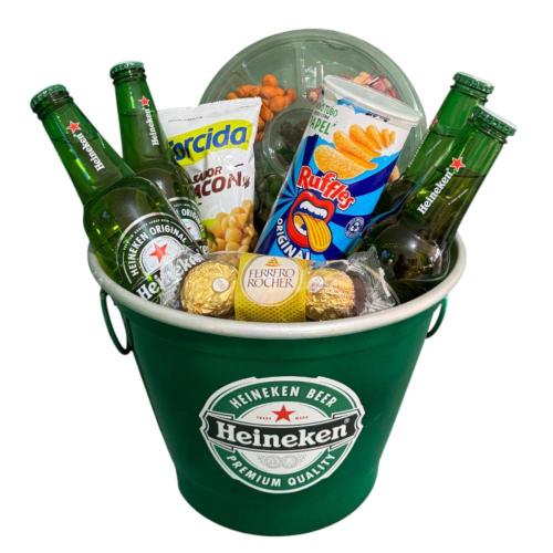 Balde de Aluminio com Petiscos e Bebidas